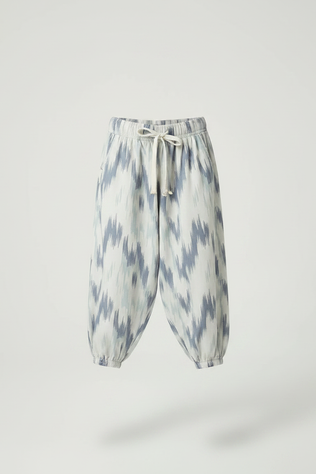 Pantalon Parachute Fluide Imprimé Ikat Ample Enfant - Viscose - vue 3