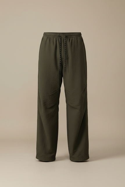 Pantalon Parachute Kaki Ample Cordon Décontracté Homme - Polyester - vue 3