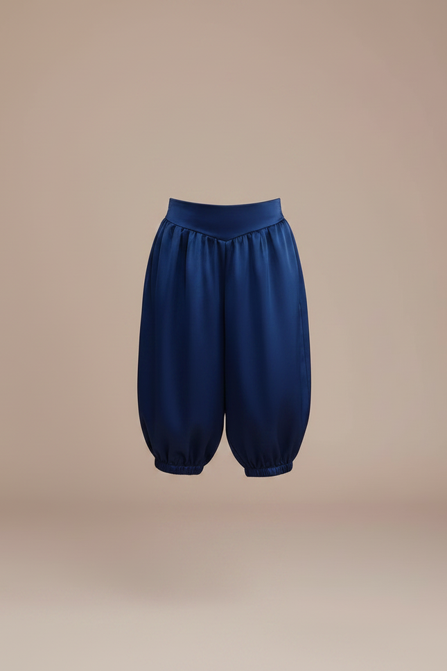Pantalon Parachute Garçon Bleu Marine Taille Haute - Satin - vue 3