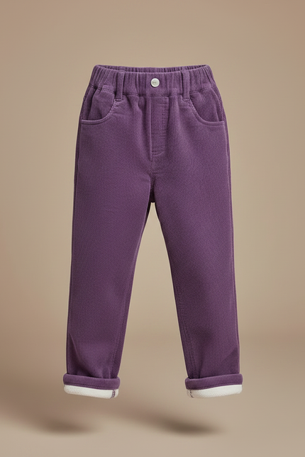 Pantalon Parachute Violet Côtelé Ample Élastiqué Enfant - Cordé - vue 3