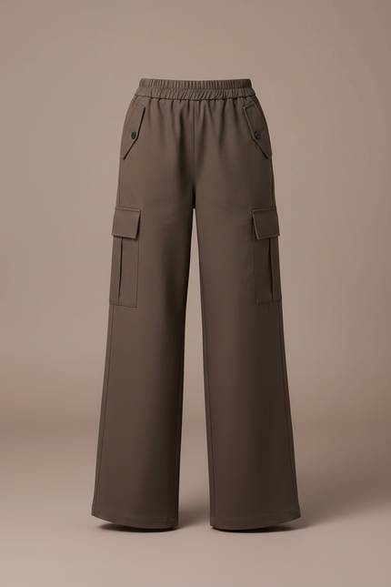 Pantalon Parachute Fille Kaki Cargo Nylon - Toile - vue 3