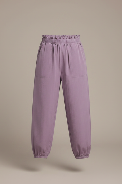 Pantalon Parachute Violet Fluide Ample Confortable Enfant - Polyester - vue 3