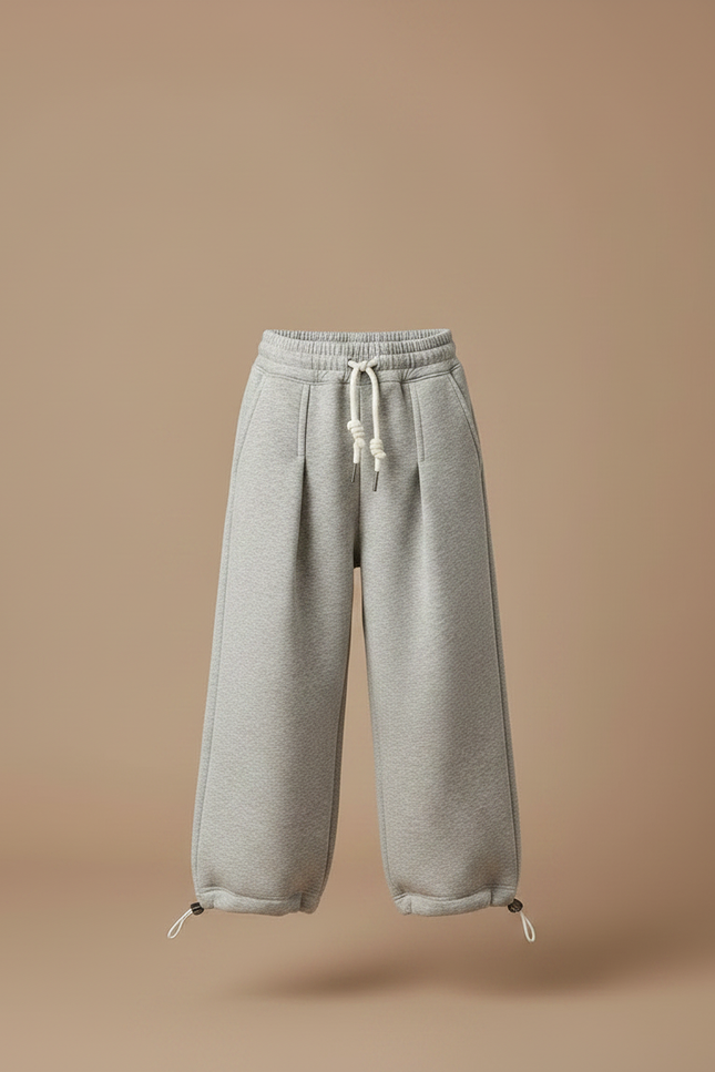 Pantalon Parachute Gris Molleton Ample Enfant Sportif - vue 3