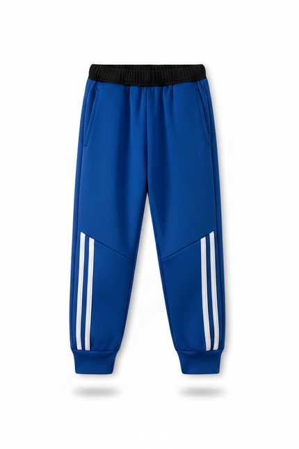 Pantalon Parachute Bleu Sportif Rayures Blanches Enfant - Molleton - vue 2