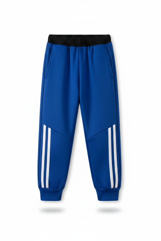 Pantalon Parachute Bleu Sportif Rayures Blanches Enfant - Molleton - vue 2