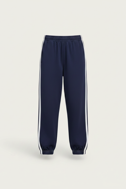 Pantalon Parachute Fille Bleu Marine Resserré Aux Chevilles - Molleton - vue 3