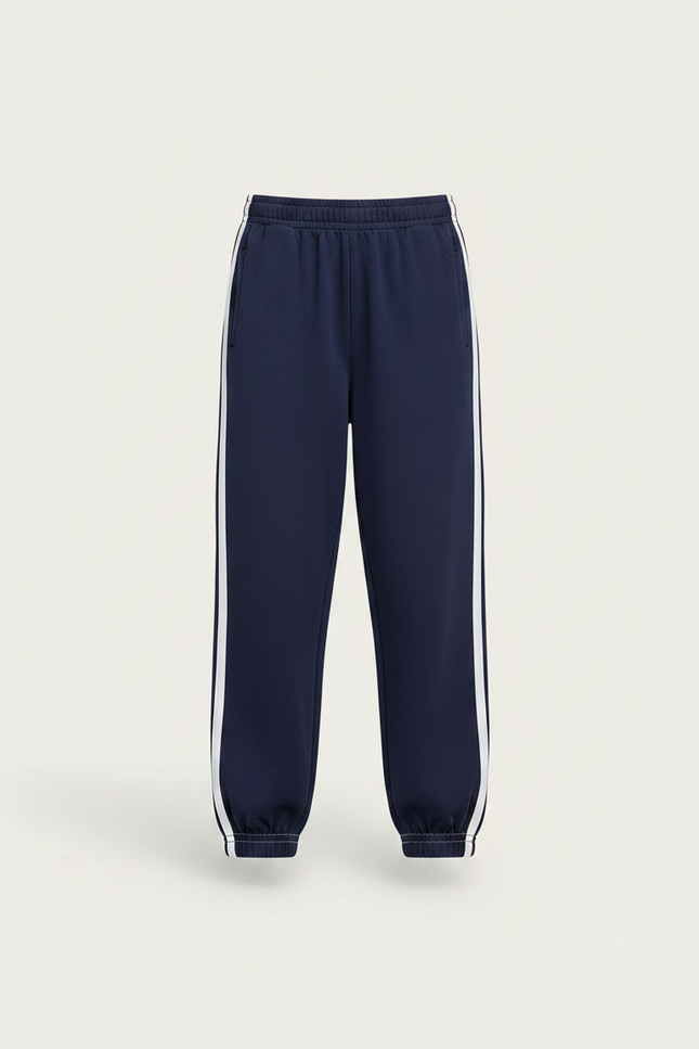 Pantalon Parachute Fille Bleu Marine Resserré Aux Chevilles - Molleton - vue 3