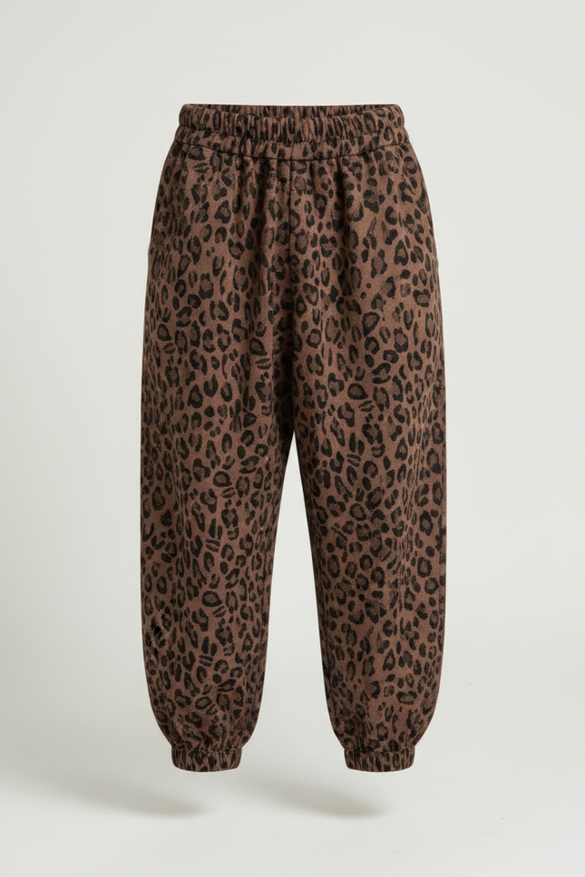 Pantalon Parachute Léopard Marron Ample Chaud Enfant - Molleton - vue 3