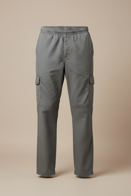 Pantalon Parachute Gris Ample Cargo Coton Homme - vue 3