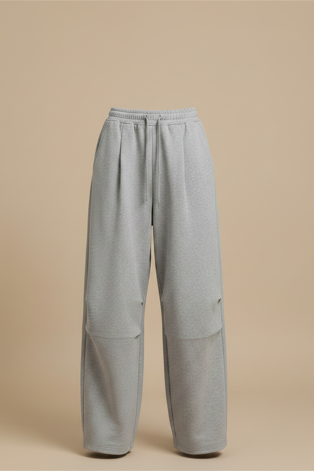 Pantalon Parachute Gris Ample Décontracté Fluide - Molleton - vue 3