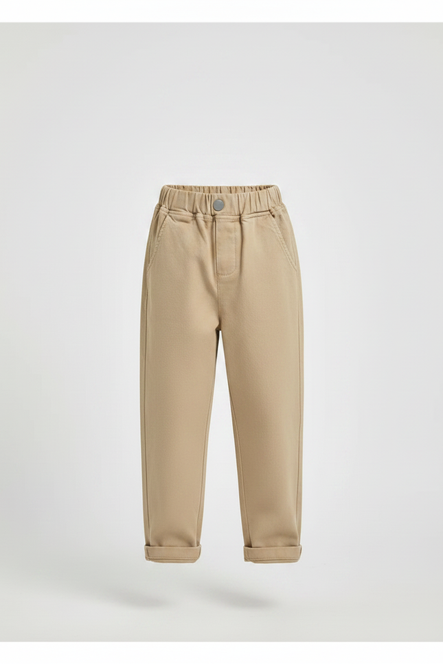 Pantalon Parachute Kaki Cargo Ample Enfant Coton - vue 3