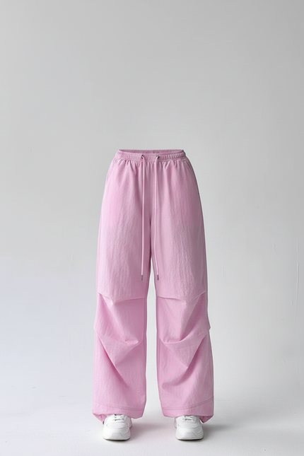 Pantalon Parachute Rose Ample Fluide Décontracté Femme - Polyester - vue 3