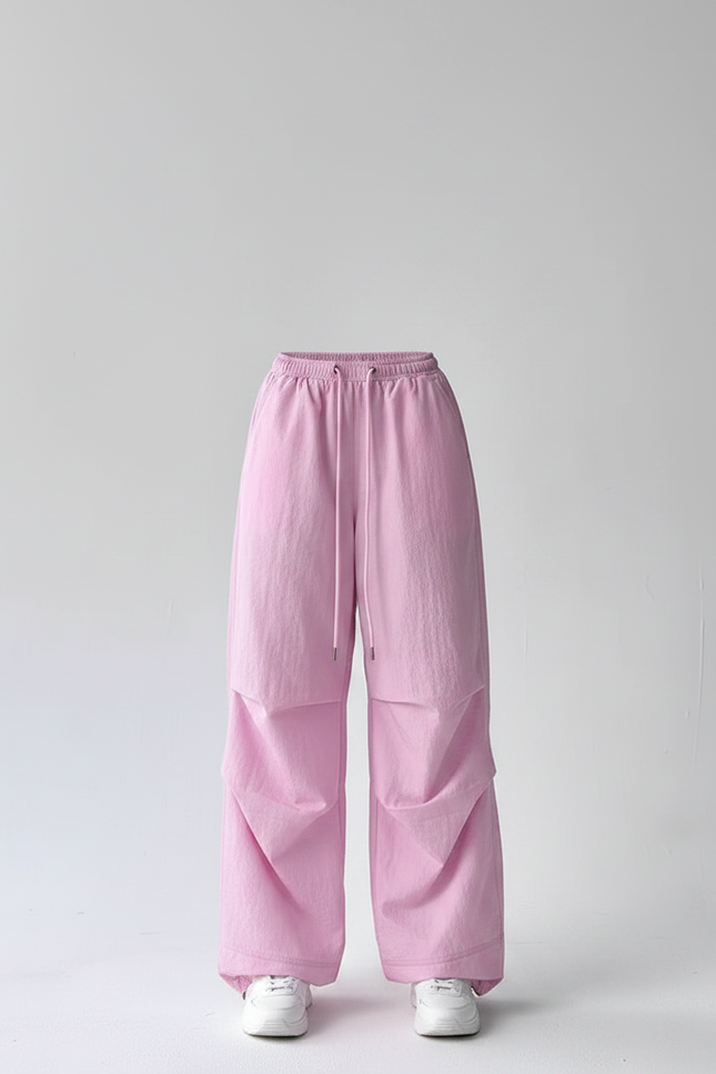 Pantalon Parachute Rose Ample Fluide Décontracté Femme - Polyester - vue 3