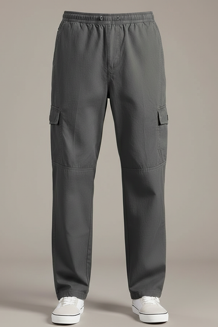 Pantalon Parachute Gris Ample Coton Homme - vue 3