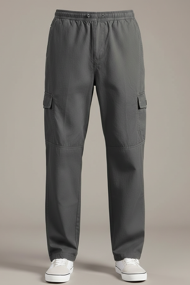 Pantalon Parachute Gris Ample Coton Homme - vue 3