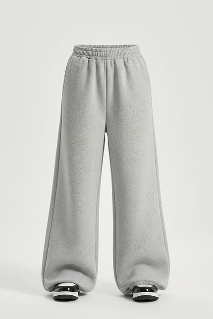 Pantalon Parachute Gris Ample Confortable Élastique - Molleton - vue 3