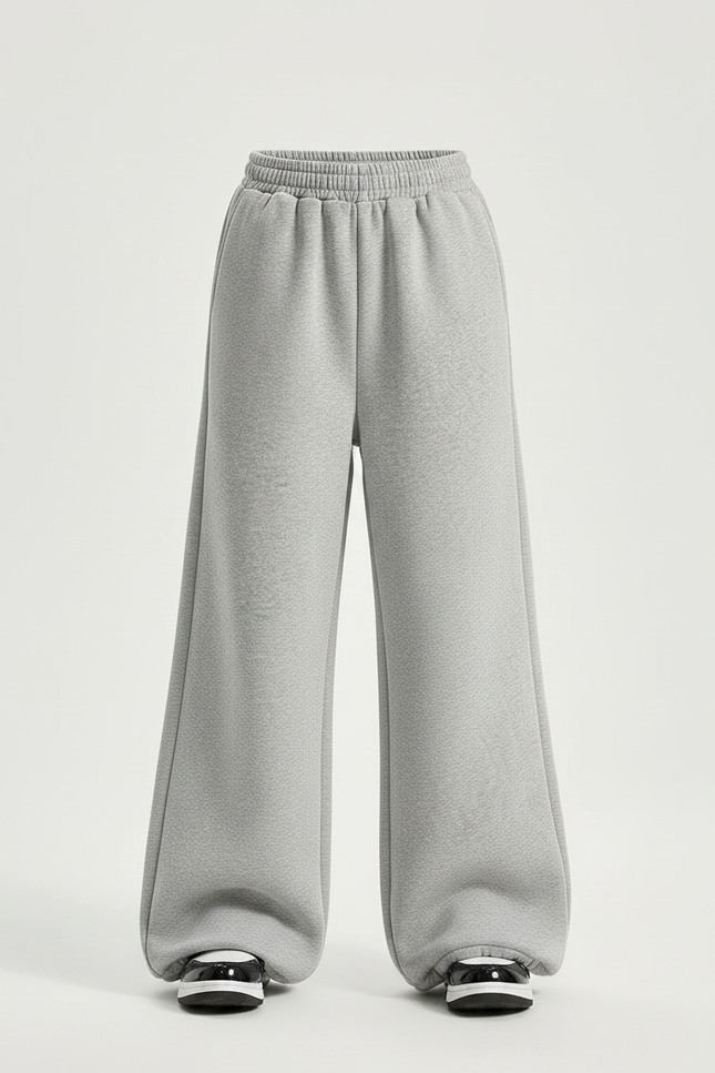 Pantalon Parachute Gris Ample Confortable Élastique - Molleton - vue 3