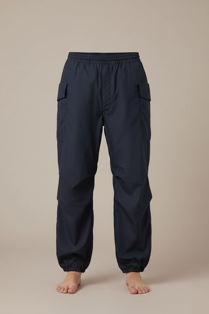 Pantalon Parachute Homme Bleu Marine Ample Cargo - Polyester - vue 3