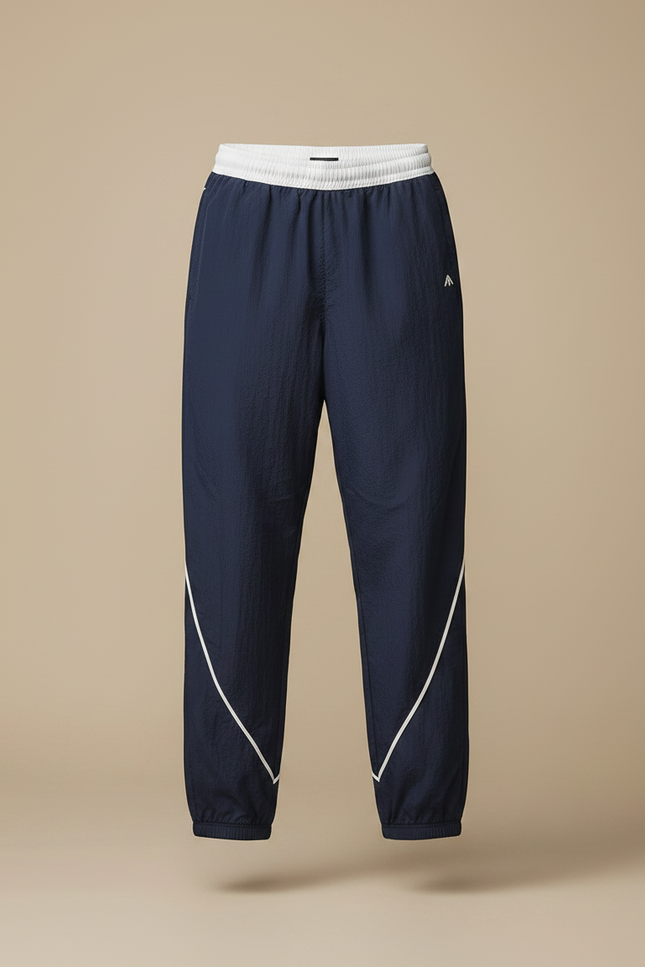 Pantalon Parachute Bleu Marine Ample Nylon Sport Homme - Polyester - vue 3