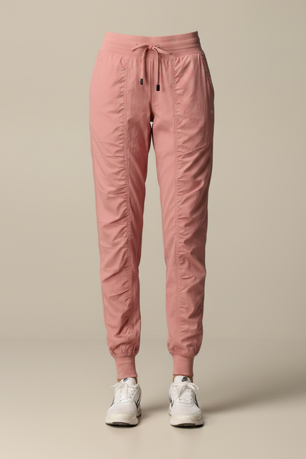 Pantalon Parachute Rose Cordon Froncé Fluide Sport - Polyester - vue 2
