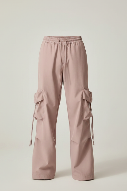 Pantalon Parachute Rose Homme Ample Cargo Décontracté - Polyester - vue 3