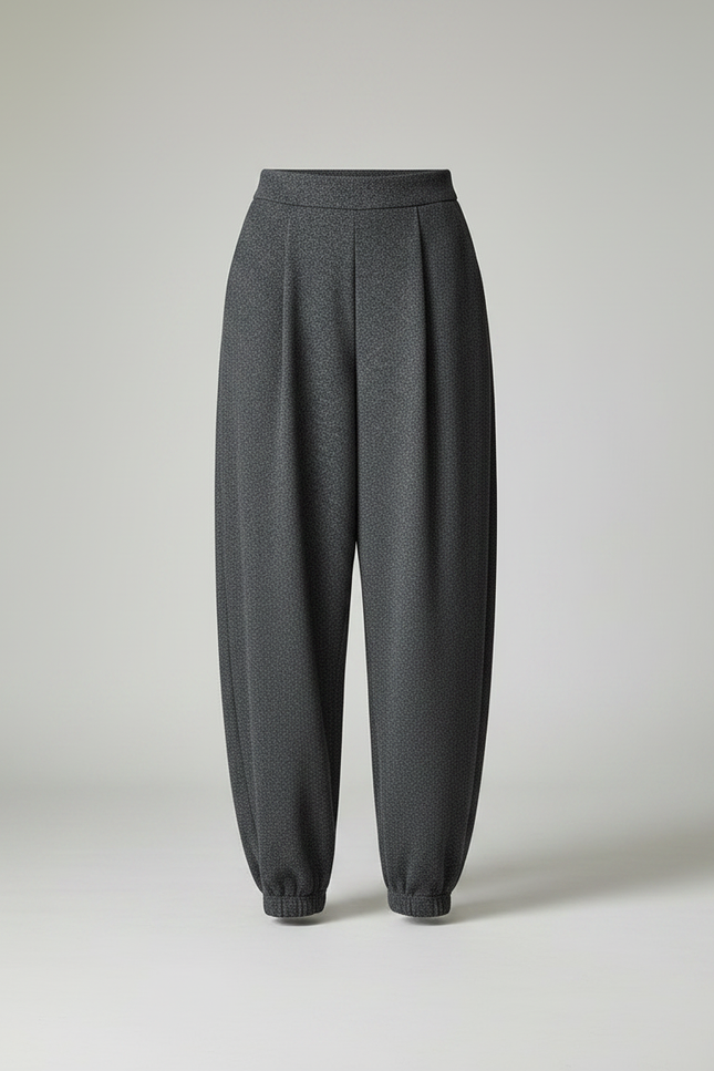 Pantalon Parachute Gris Ample Élastique Chic Décontracté - Maille - vue 3