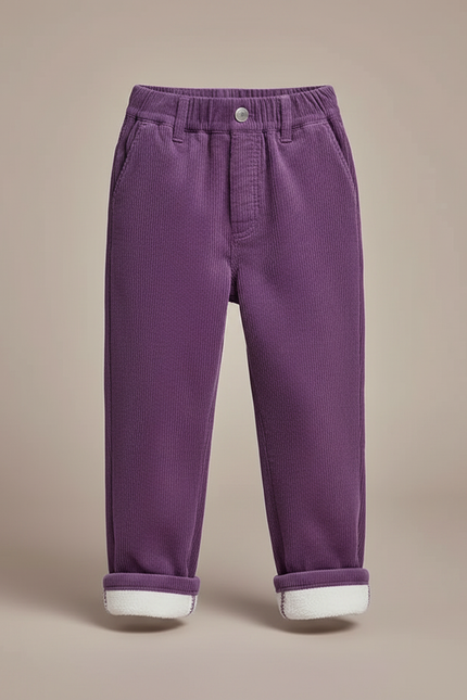 Pantalon Parachute Violet Côtelé Ample Chaud Enfant - Cordé - vue 3