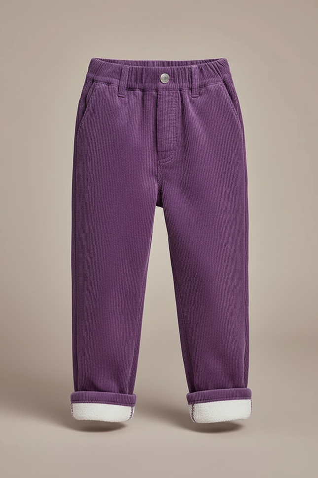 Pantalon Parachute Violet Côtelé Ample Chaud Enfant - Cordé - vue 3