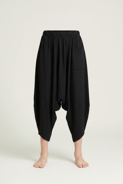 Pantalon Parachute Noir Ample Coton Harem Enfant - vue 2