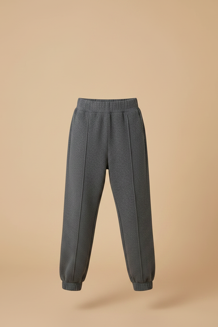 Pantalon Parachute Gris Tricoté Ample Fille Hiver - Molleton - vue 3