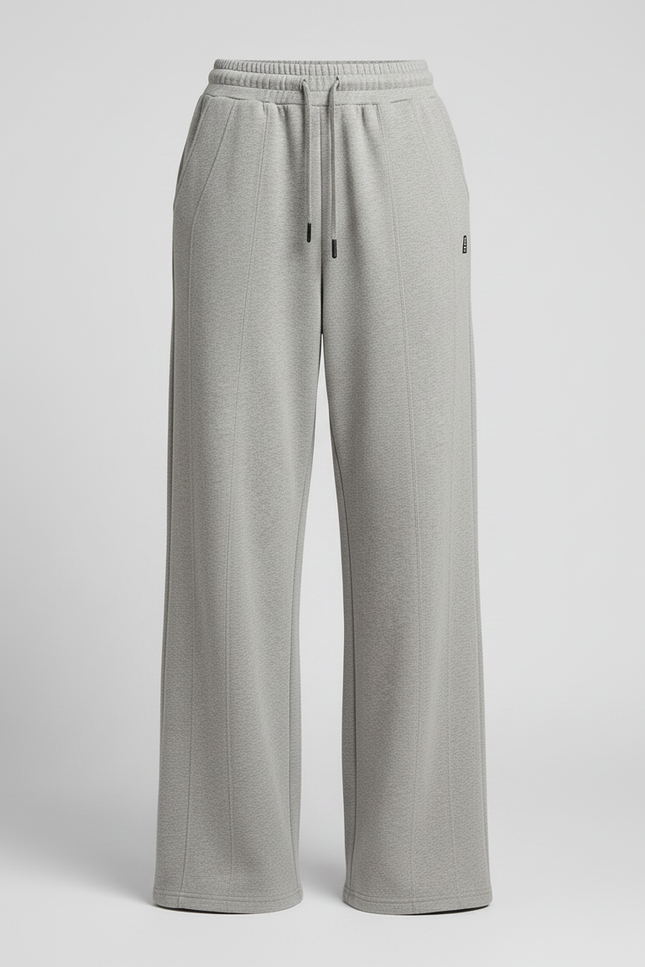 Pantalon Parachute Gris Ample Droit Molletonné Confortable - vue 3