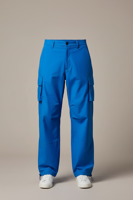 Pantalon Parachute Bleu Électrique Ample Cargo Unisexe - Polyester - vue 3
