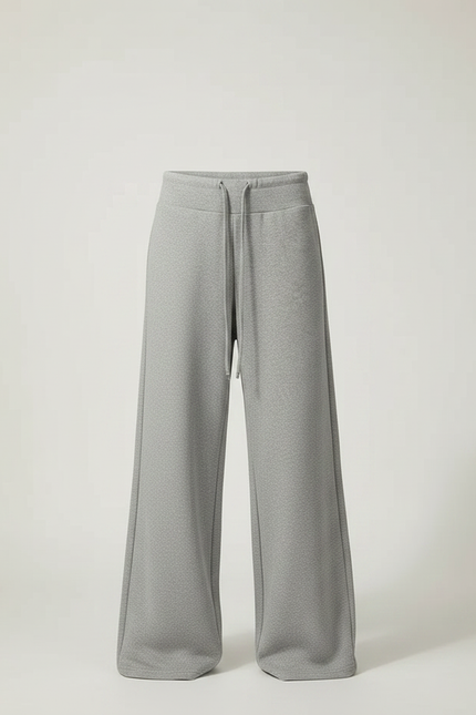 Pantalon Parachute Gris Ample Cordon Décontracté Large - Molleton - vue 3
