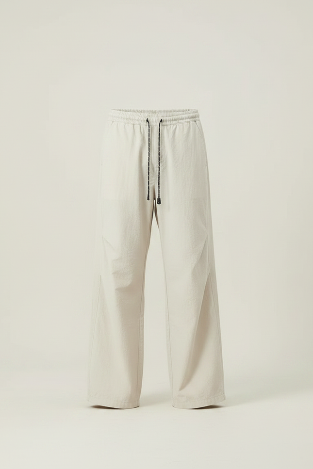 Pantalon Parachute Beige Ample Décontracté Homme - Polyester - vue 3