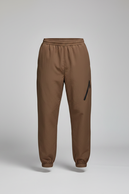 Pantalon Parachute Marron Ample Sport Décontracté Homme - Polyester - vue 3