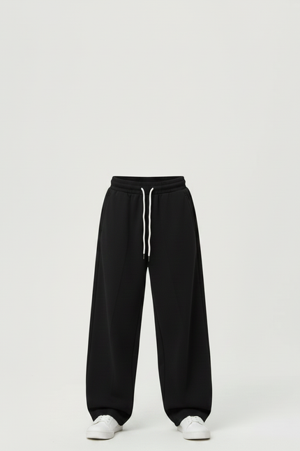 Pantalon Parachute Noir Ample Cordon Garçon - Molleton - vue 3