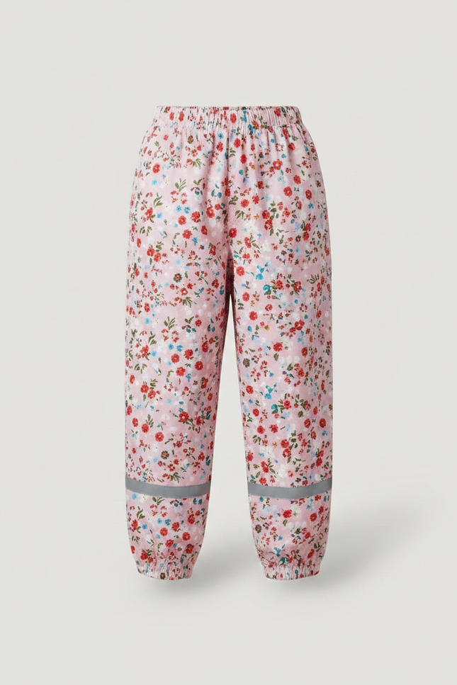 Pantalon Parachute Rose Fleuri Imprimé Ample Enfant - Polyester - vue 3