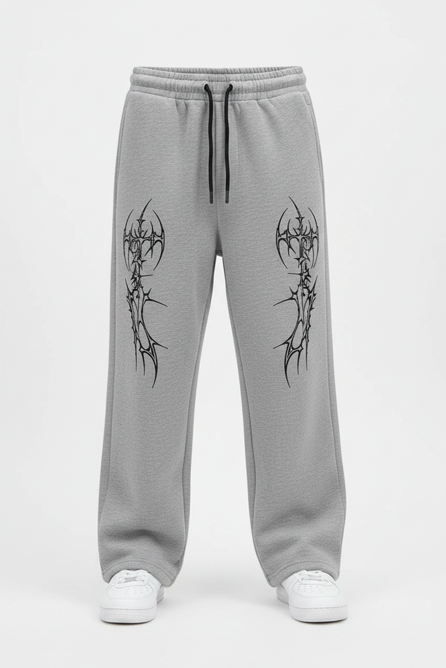 Pantalon Parachute Gris Ample Streetwear Garçon Imprimé - Molleton - vue 3