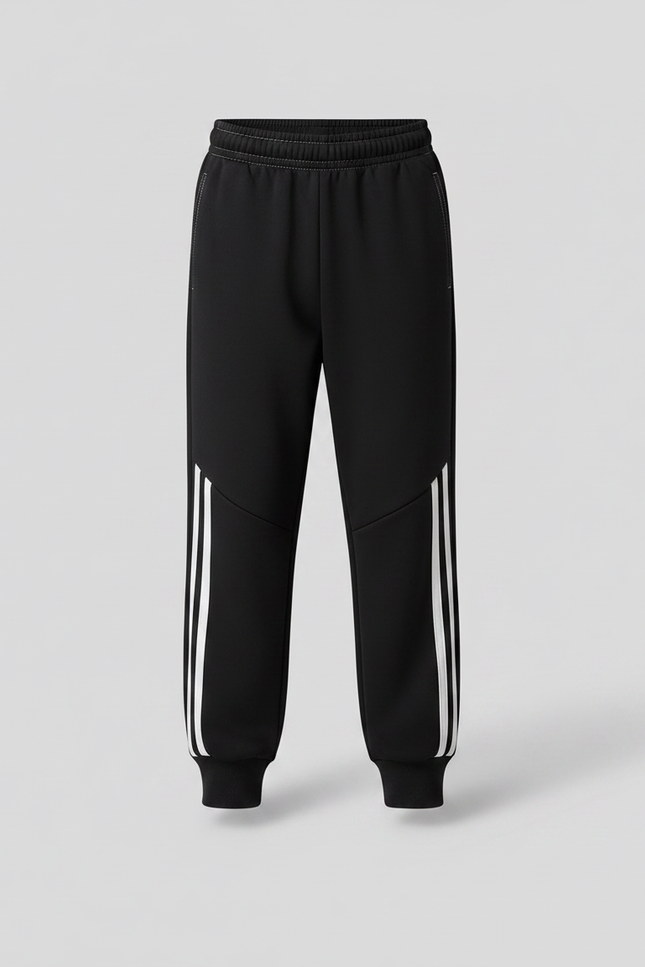 Pantalon Parachute Noir Sportif Rayures Blanches Enfant - Molleton - vue 3