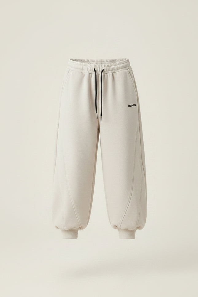 Pantalon Parachute Beige Ample Enfant Confortable - Molleton - vue 3