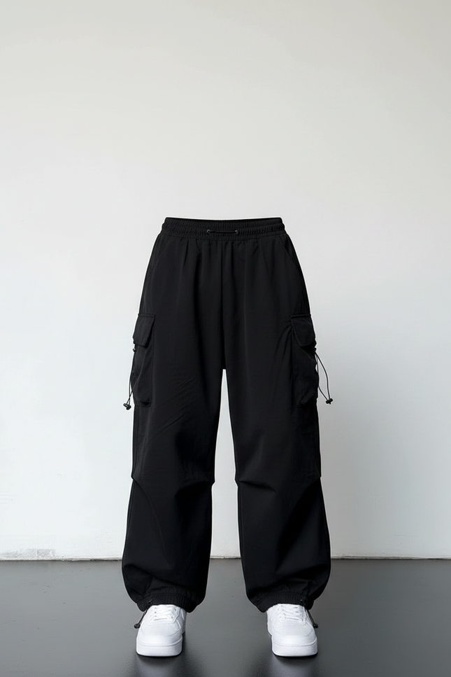 Pantalon Cargo Parachute Homme - Noir Polyester - vue 3