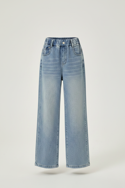 Pantalon Parachute Jean Ample Enfant Fille Décontracté - Bleu - vue 3