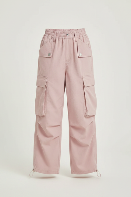 Pantalon Parachute Rose Cargo Taille Haute Enfant - Polyester - vue 3