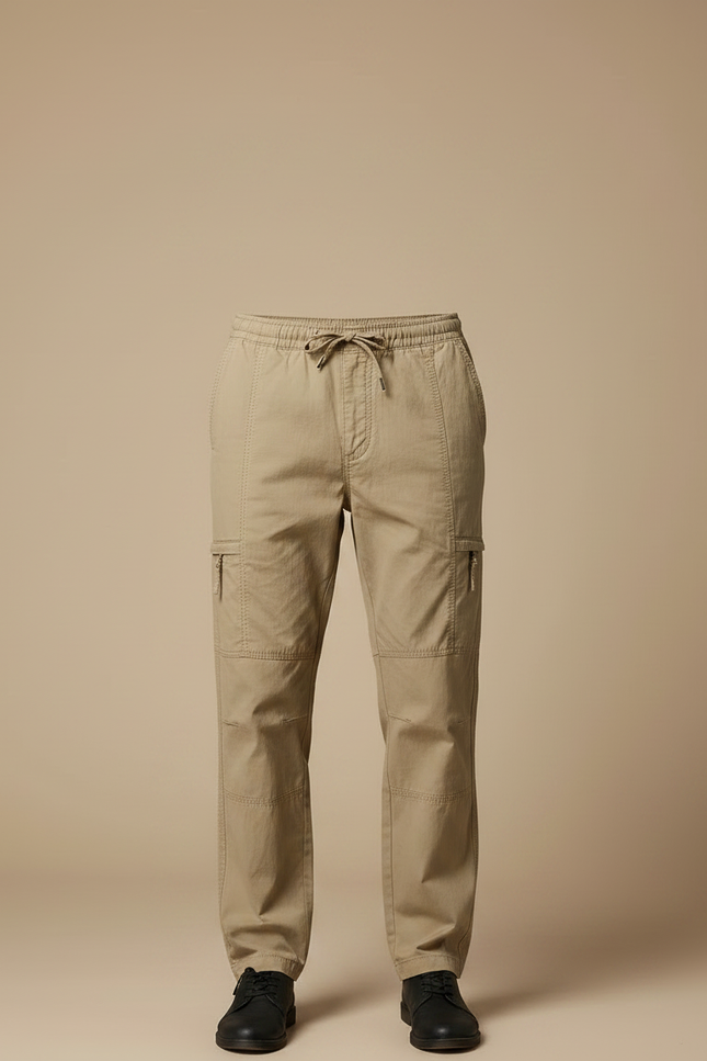 Pantalon Parachute Kaki Cargo Cordon Décontracté Homme - Toile - vue 3