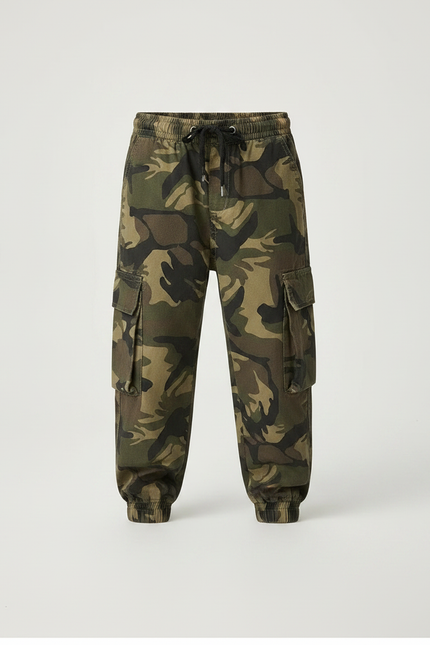 Pantalon Parachute Cargo Camouflage Ample Garçon Décontracté - Imprimé Toile - vue 3