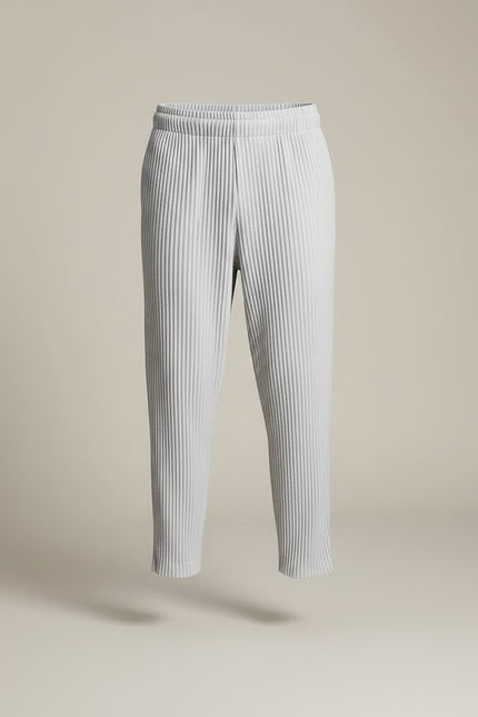 Pantalon Parachute Plissé Gris Ample Casual Homme - Polyester - vue 3
