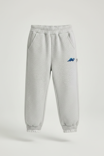 Pantalon Parachute Gris Ample Molleton Brodé Enfant - vue 3