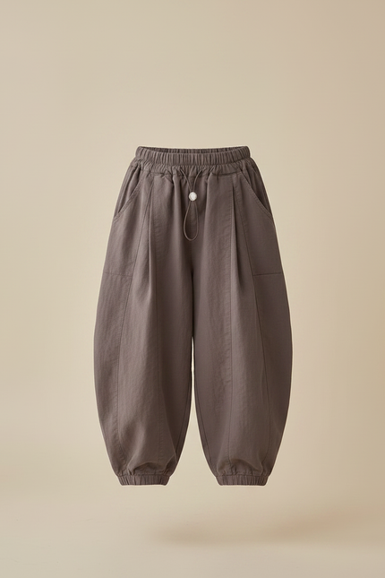 Pantalon Parachute Marron Ample Coton Enfant Ballons - vue 3