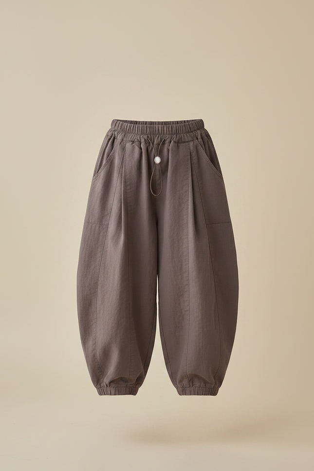 Pantalon Parachute Marron Ample Coton Enfant Ballons - vue 3
