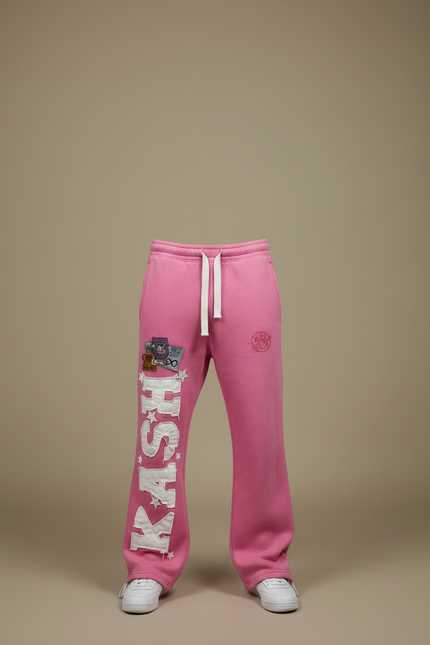 Pantalon Parachute Rose Ample Molleton Imprimé Homme - vue 3